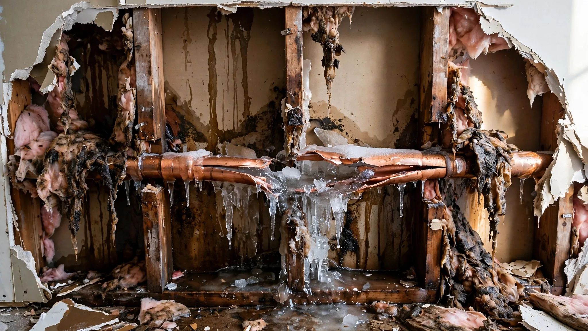 Before photo,  Burst Pipe Repair in Heather Hills, by Bowie Plumbing Company
