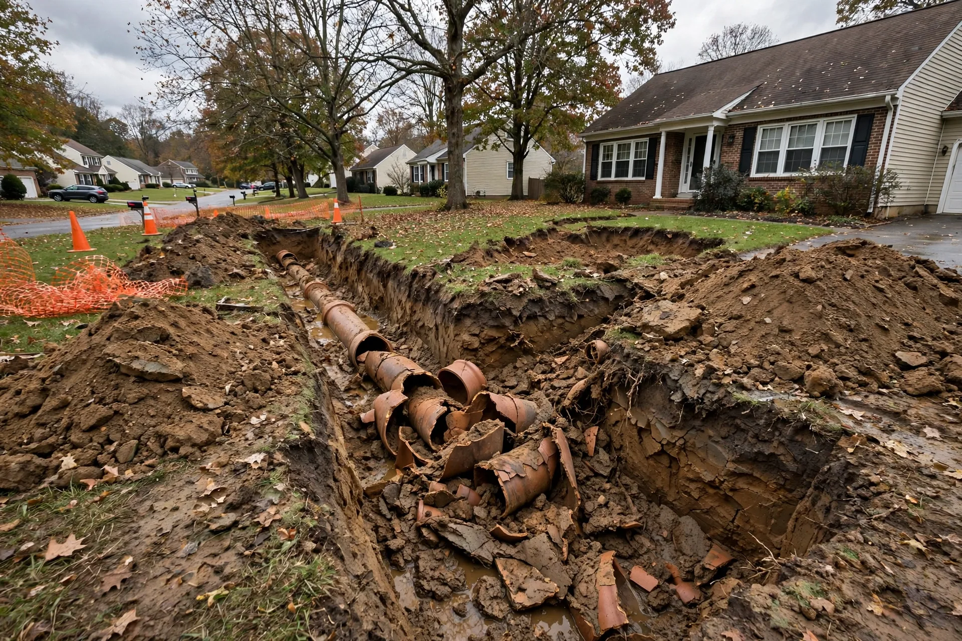 Before photo, Sewer Line Replacement in Belair, by Bowie Plumbing Company